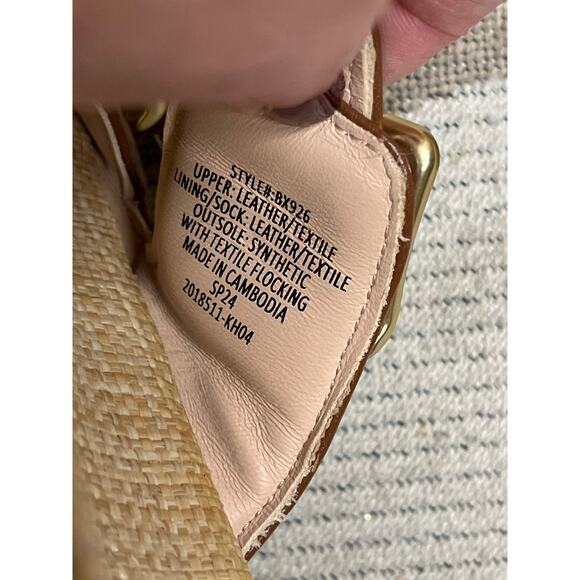 J. Crew Marlow sandals in raffia leather upper slides, size 8.5, style : bx926, - Picture 5 of 9